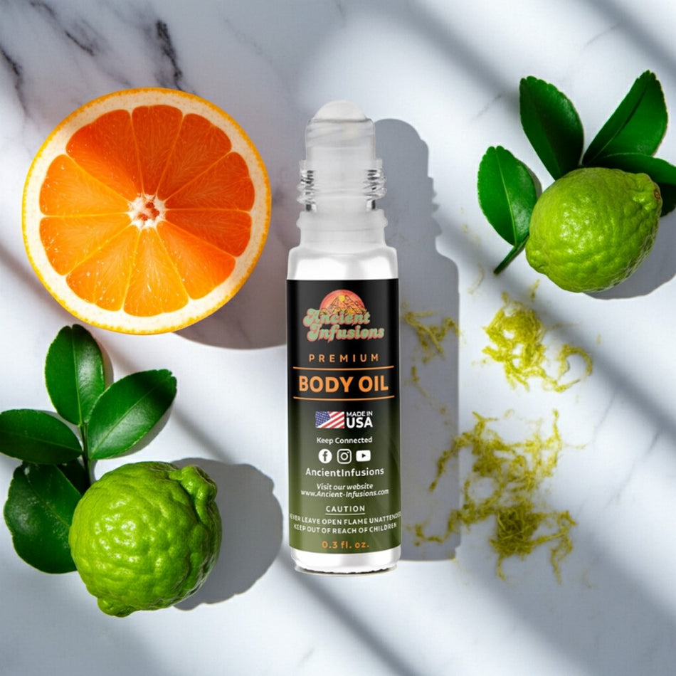 Louis Vuitton Symphony Inspired Body Oil with grapefruit and bergamot ingredients.