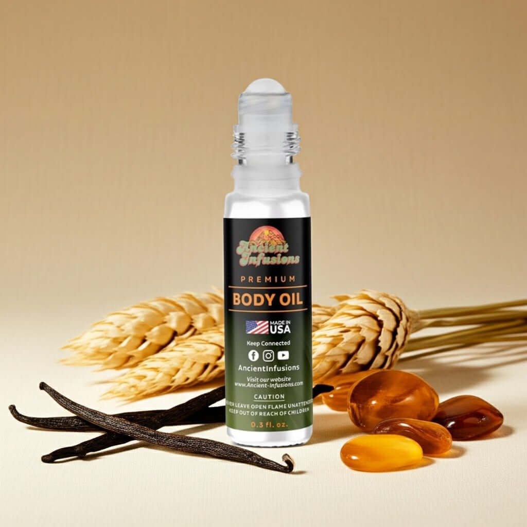 Maison Francis Gentle Fluidity Gold Inspired Body Oil with vanilla, amber, and wood notes in 30 ml bottle.