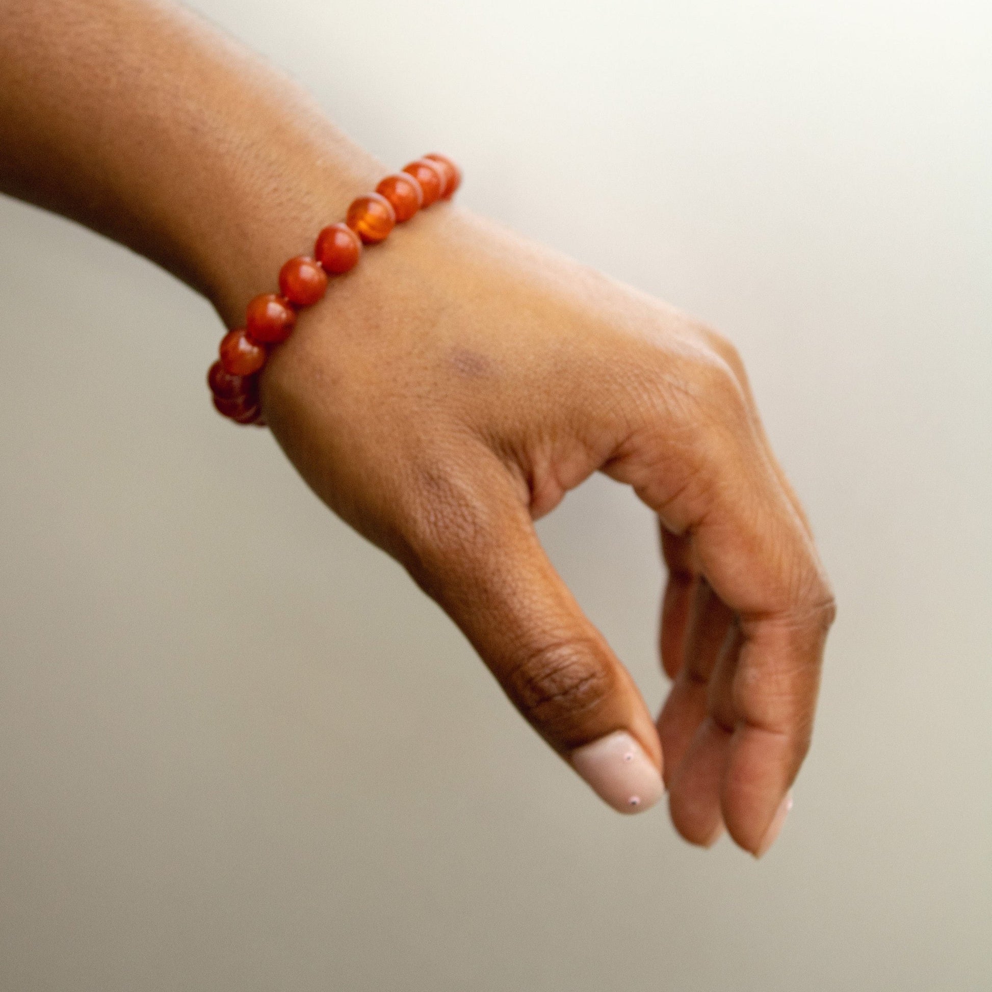 Carnelian Bracelet for Men and Women – Real Beaded Elastic Healing Crystal Jewelry.