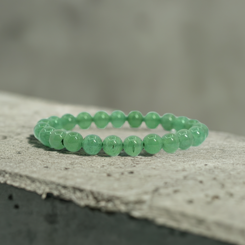 Green Aventurine Bracelet for Men and Women – Real Beaded Elastic Healing Crystal Jewelry.