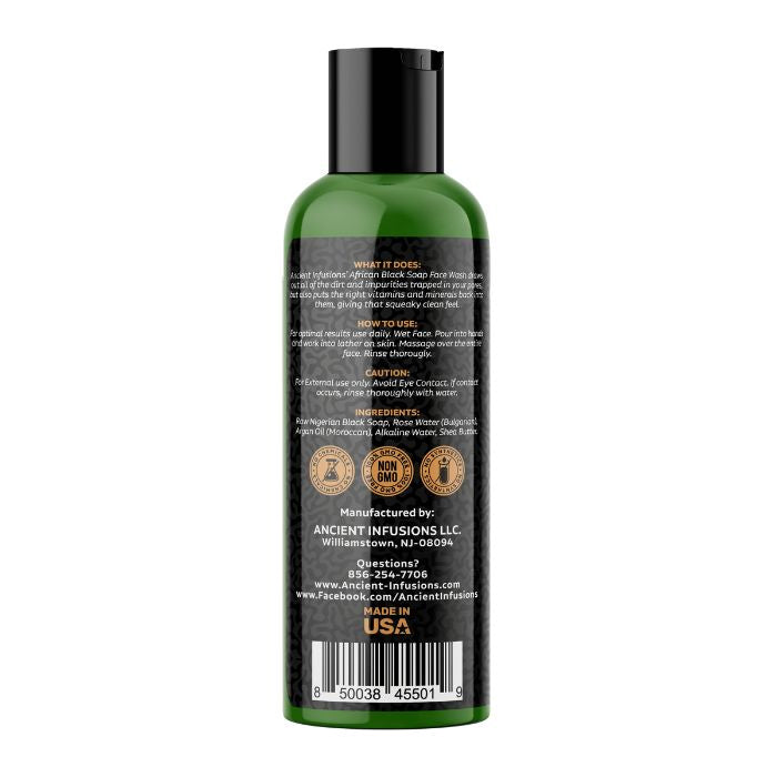 Back label of a green bottle with black text on a white background
