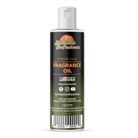 Bottle of Ancient Infusions premium fragrance oil on a white background