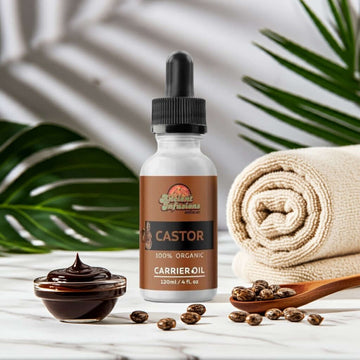 Organic Jamaican BLACK castor oil carrier oil by Ancient Infusions – 100% pure natural oil for hair growth, scalp care, and skin hydration.