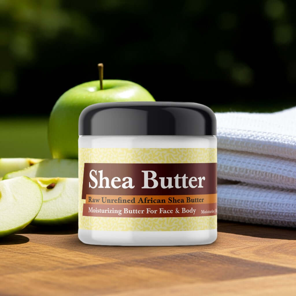 DKNY Be Delicious Inspired Scented Shea Butter jar with apples and towels