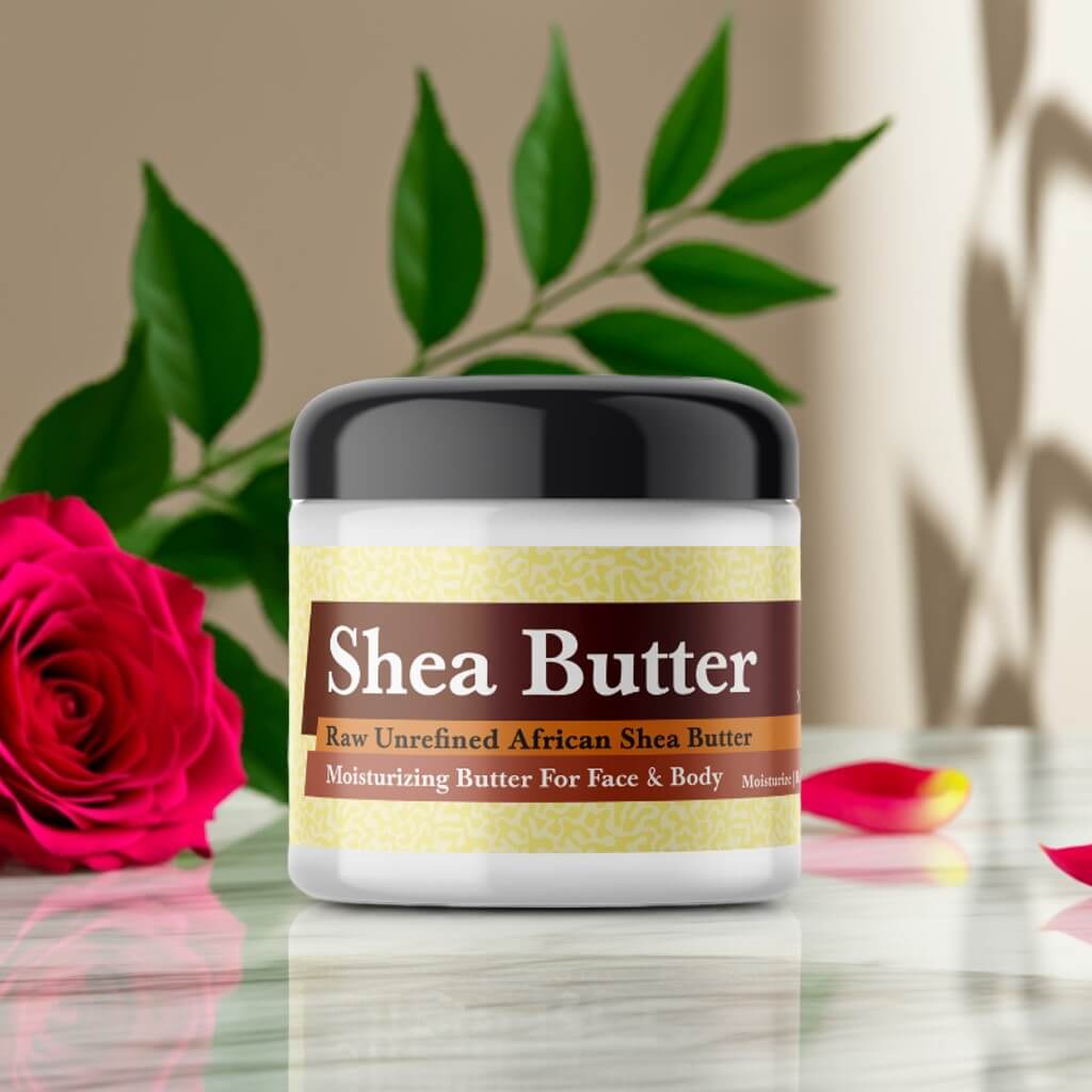 Burberry London Inspired Scented Shea Butter in a jar with floral background