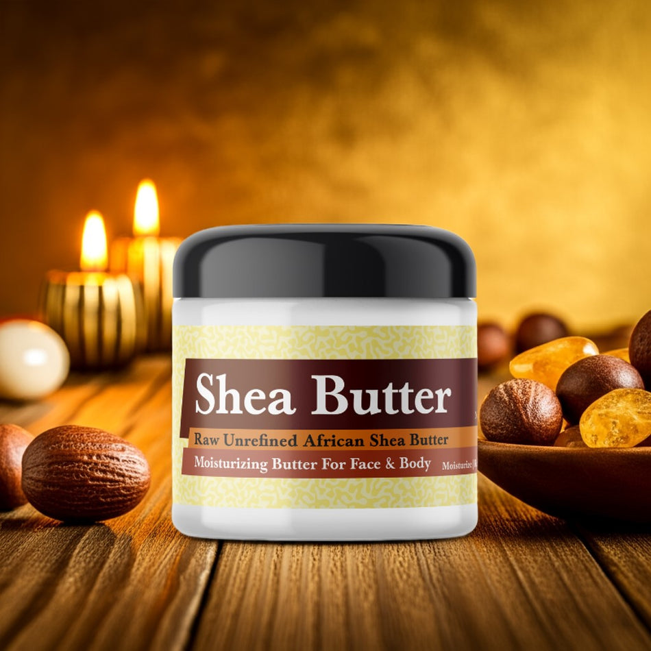 Organic Egyptian Amber shea butter jar with whipped texture