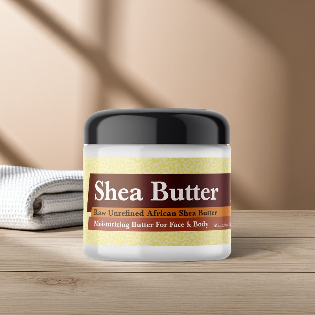 Organic whipped shea butter – Fresh Linen Scented jar with smooth texture