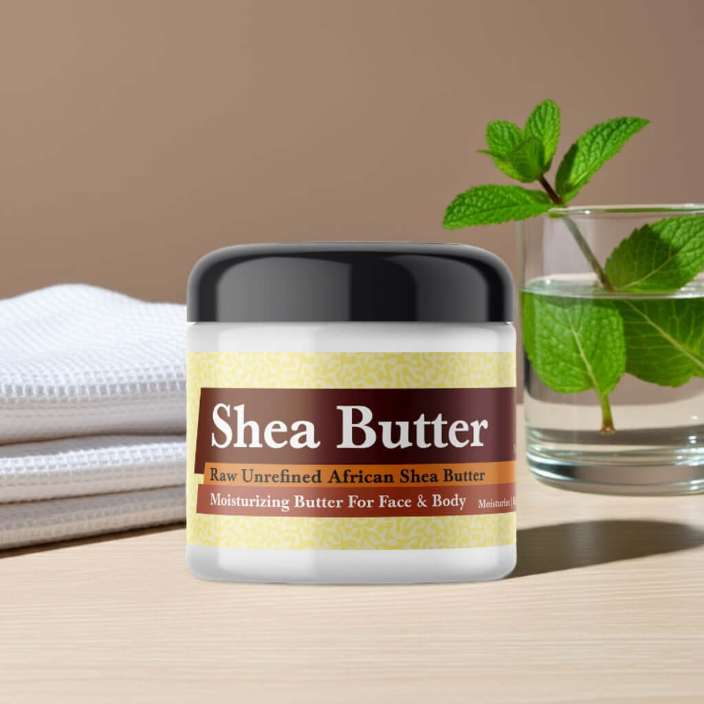 Lanvin Oxygen Inspired Scented Shea Butter jar with fresh mint and towels background.