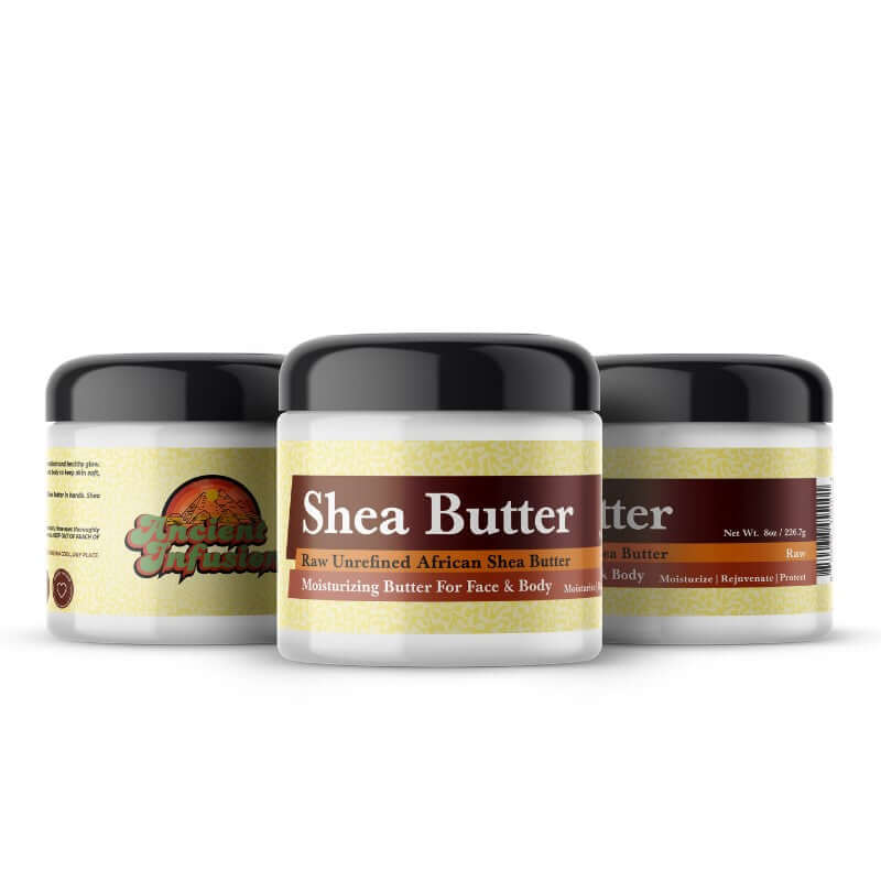 Strawberry Pound Cake Inspired Scented Shea Butter jar with strawberries and towel in background