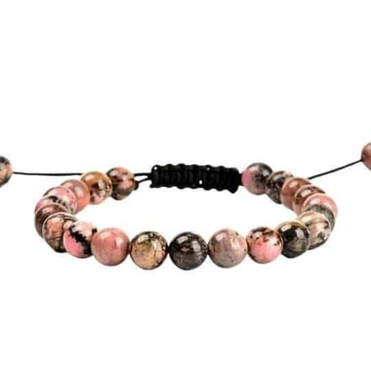 Rhodonite Energy Bracelet - Adjustable - Healing Properties and Emotional Balance Benefits.