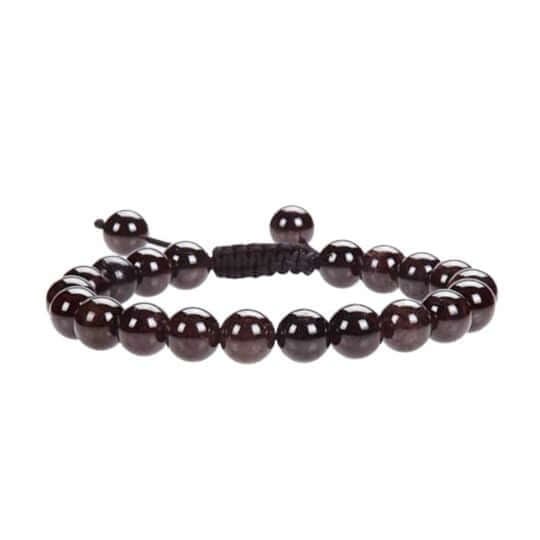 Real Garnet Adjustable Rope Bracelet for Men and Women - Confidence and Passion.