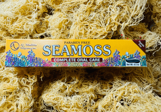 Sea Moss Toothpaste with Clove, Tea Tree, Neem, Babool, and Eucalyptus Oils - Halal-Certified Oral Care for Sensitive Teeth.