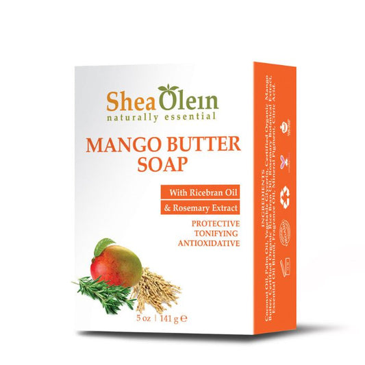 Shea Olein Mango Butter Soap - Hydrating, Protective, and Antioxidant Skincare Bar with Organic Ingredients.