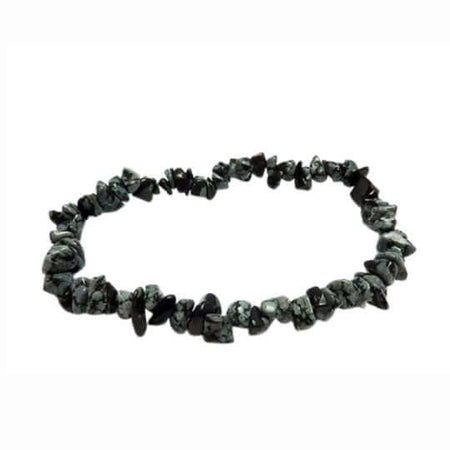 Snowflake Obsidian Chip Bracelet - Healing Properties and Protection Benefits.