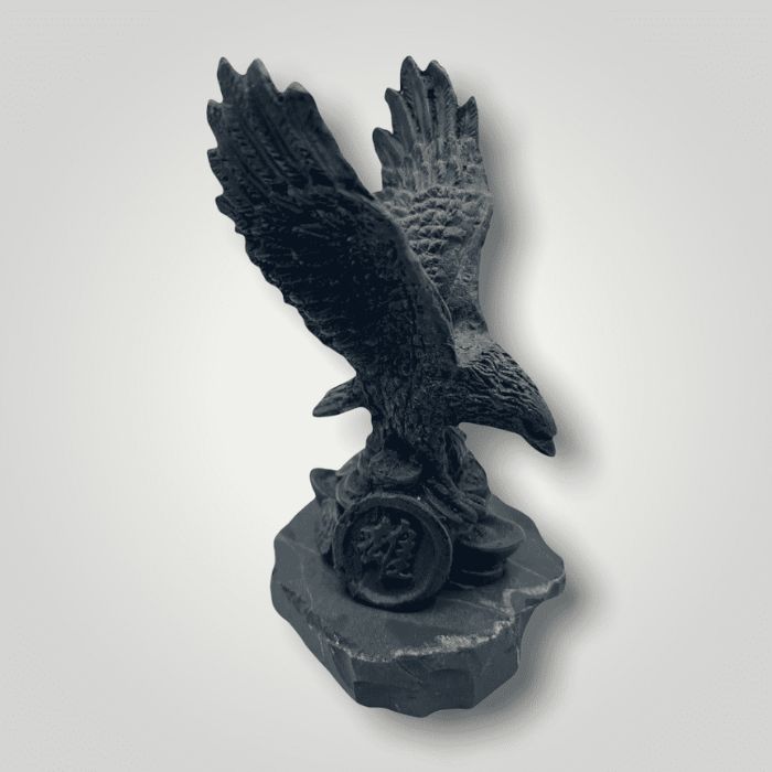 Immerse yourself in spiritual insight with this 6" Shungite and Eagle Sculpture by Ancient Infusions.
