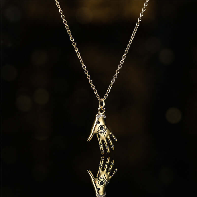 Stylish Evil Eye Necklace by Ancient Infusions - Stainless Steel Negativity Protection.