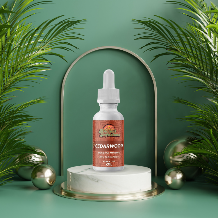 Therapeutic cedarwood atlas essential oil by Ancient Infusions – 100% pure aromatherapy oil for relaxation, focus, and healthy skin and hair.