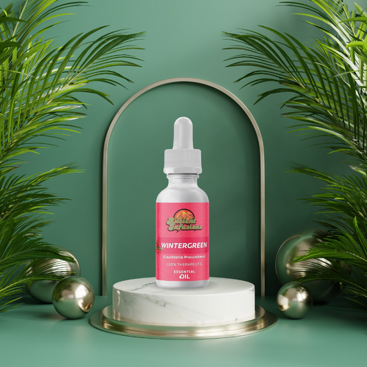 Therapeutic wintergreen essential oil by Ancient Infusions – 100% pure aromatherapy oil for soothing muscles, joint pain relief, and revitalizing energy.