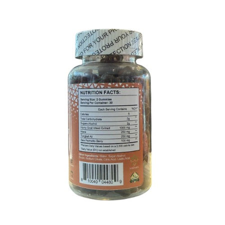 Supplement bottle with nutrition facts label on a white background