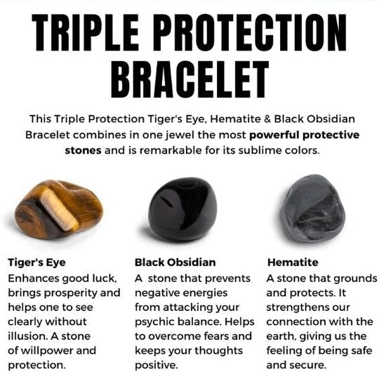 Triple Protection Bracelet for Men and Women – Elastic Healing Jewelry.